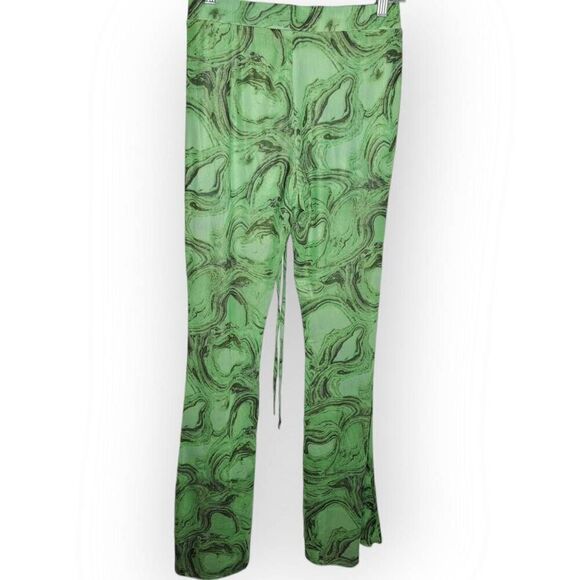No Vacancy Dolls Kill Women's Psychedelics Mesh Flare Pants Green size Large - Picture 4 of 6